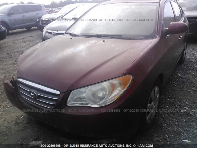 KMHDU46D18U393840 - 2008 HYUNDAI ELANTRA GLS/SE/LIMITED RED photo 2