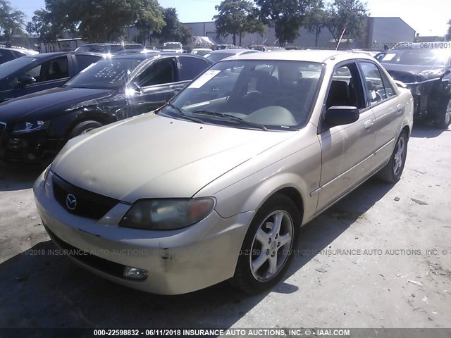 JM1BJ225410419755 - 2001 MAZDA PROTEGE LX/ES ოქროსფერი ფოტო 2