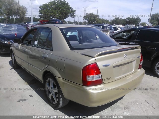 JM1BJ225410419755 - 2001 MAZDA PROTEGE LX/ES ოქროსფერი ფოტო 3