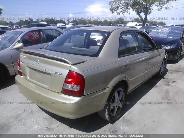 JM1BJ225410419755 - 2001 MAZDA PROTEGE LX/ES ოქროსფერი ფოტო 4