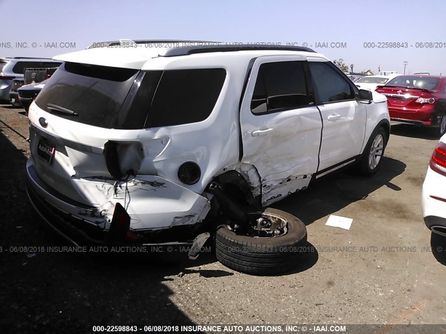 1FM5K7D81HGA34259 - 2017 FORD EXPLORER XLT WHITE photo 4