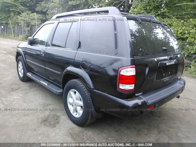 JN8DR09Y72W741704 - 2002 NISSAN PATHFINDER LE/SE BLACK photo 3