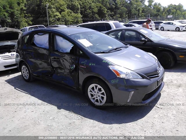 JTDZN3EU0D3231314 - 2013 TOYOTA PRIUS V GRAY photo 1