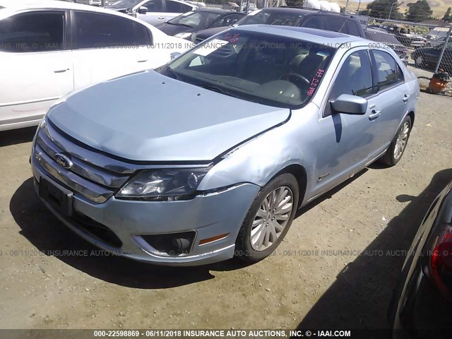 3FADP0L36AR423658 - 2010 FORD FUSION HYBRID BLUE photo 2