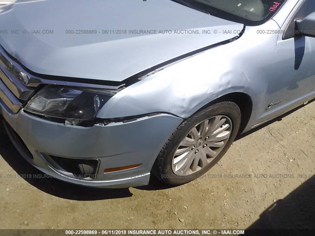 3FADP0L36AR423658 - 2010 FORD FUSION HYBRID BLUE photo 6