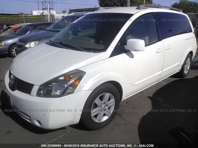 5N1BV28U84N363115 - 2004 NISSAN QUEST S/SE/SL WHITE photo 2