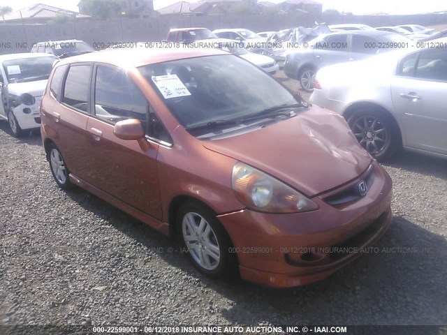 JHMGD38687S030227 - 2007 HONDA FIT S ORANGE photo 1