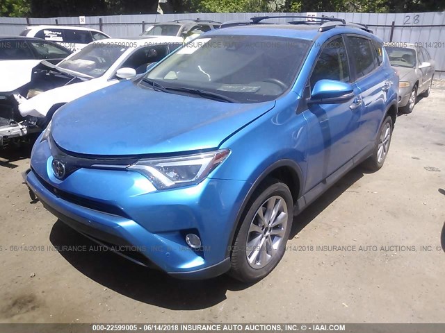 JTMDFREV4HD200490 - 2017 TOYOTA RAV4 LIMITED/SE/PLATINUM BLUE photo 2