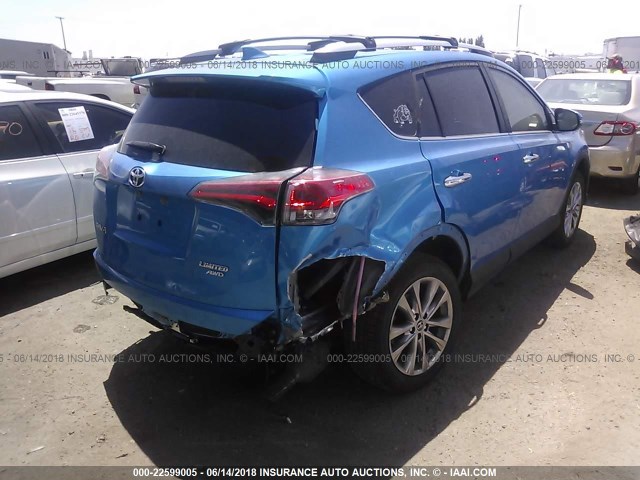 JTMDFREV4HD200490 - 2017 TOYOTA RAV4 LIMITED/SE/PLATINUM BLUE photo 4