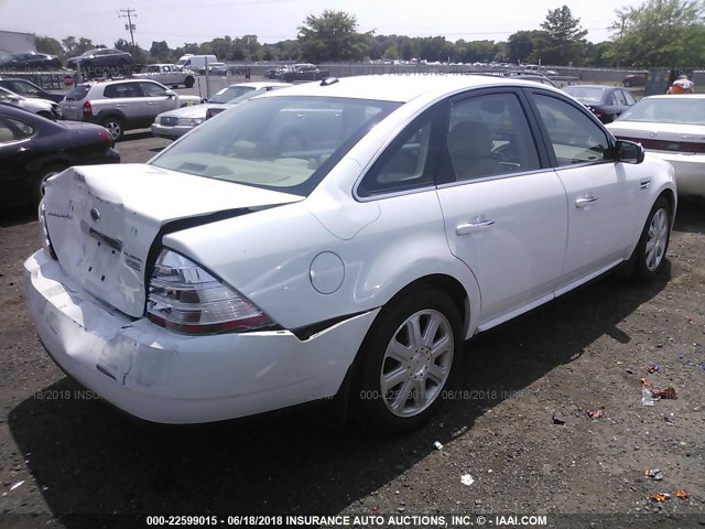 1FAHP25W58G174954 - 2008 FORD TAURUS LIMITED WHITE photo 4