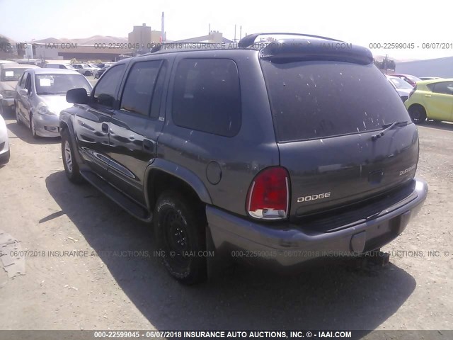 1B8HR48N12F125651 - 2002 DODGE DURANGO SLT GRAY photo 3