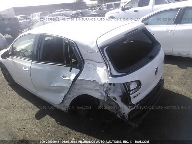WVWDB7AJ7DW052000 - 2013 VOLKSWAGEN GOLF WHITE photo 6