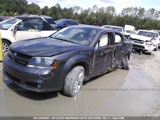 1C3CDZCB8EN218916 - 2014 DODGE AVENGER SXT GRAY photo 2