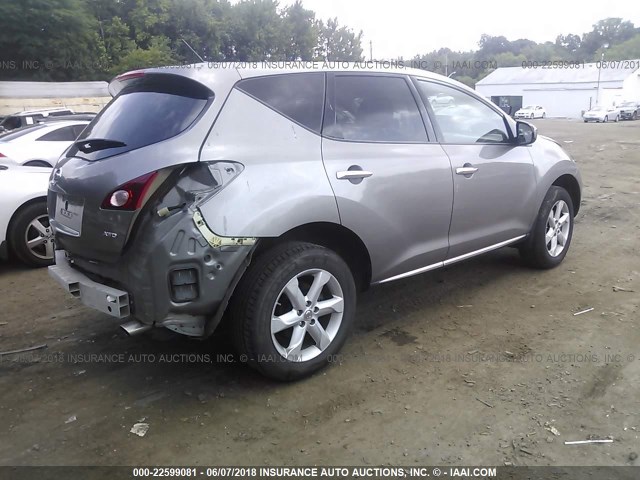 JN8AZ1MW1AW105647 - 2010 NISSAN MURANO S/SL/LE GRAY photo 4