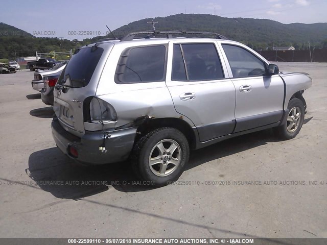 KM8SC73D94U766911 - 2004 HYUNDAI SANTA FE GLS/LX SILVER photo 4