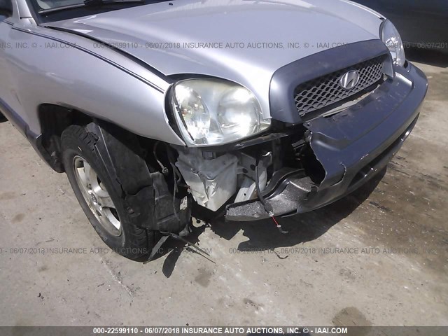 KM8SC73D94U766911 - 2004 HYUNDAI SANTA FE GLS/LX SILVER photo 6