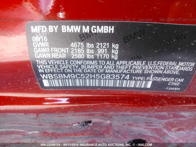 WBS8M9C52H5G83574 - 2017 BMW M3 ORANGE photo 9