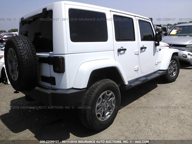 1C4BJWFGXEL244404 - 2014 JEEP WRANGLER UNLIMITE RUBICON WHITE photo 4