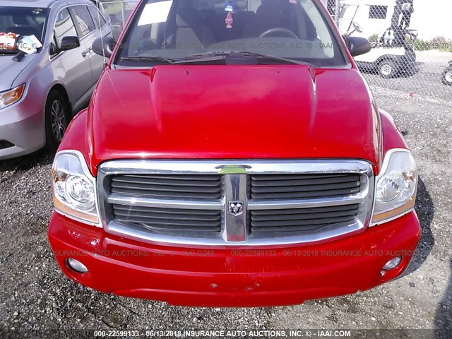 1D4HB48N35F595325 - 2005 DODGE DURANGO SLT RED photo 6