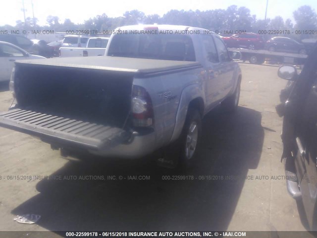 3TMLU4EN8AM054383 - 2010 TOYOTA TACOMA DOUBLE CAB SILVER photo 4