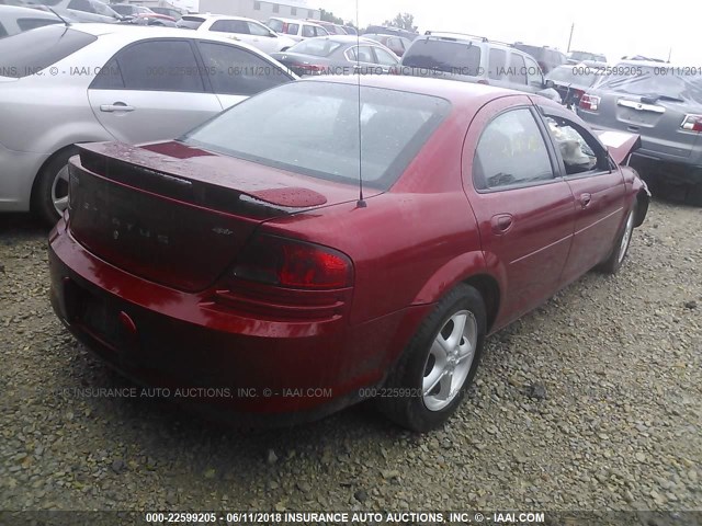 1B3EL46X75N672769 - 2005 DODGE STRATUS SXT RED photo 4