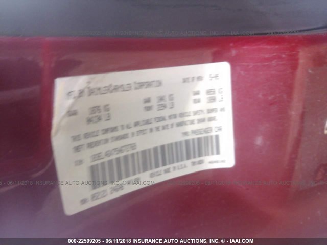 1B3EL46X75N672769 - 2005 DODGE STRATUS SXT RED photo 9