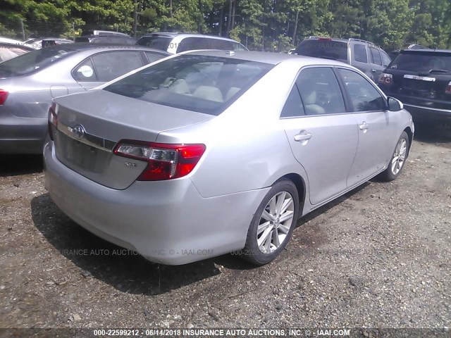 4T4BF1FK0DR276751 - 2013 TOYOTA CAMRY L/SE/LE/XLE SILVER photo 4
