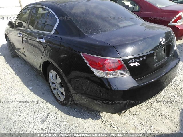 1HGCP36898A081112 - 2008 HONDA ACCORD EXL BLACK photo 3