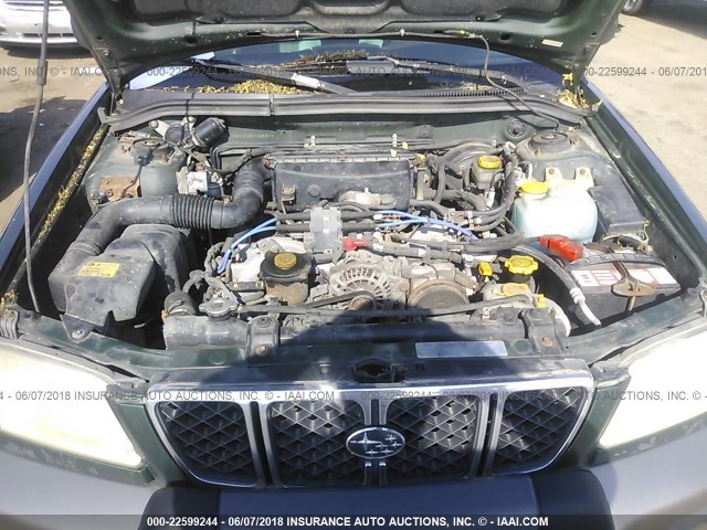 JF1SF65502G708621 - 2002 SUBARU FORESTER S Yaşıl foto 10