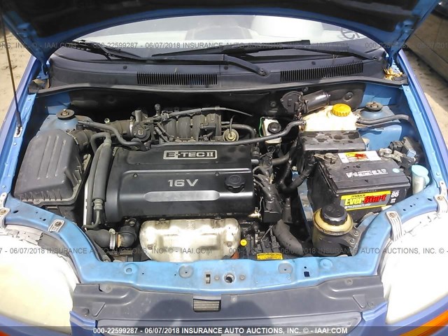 KL1TD62615B420584 - 2005 CHEVROLET AVEO LS BLUE photo 10