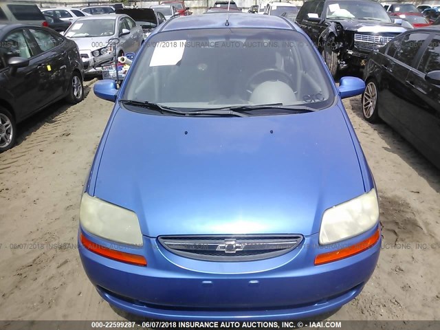 KL1TD62615B420584 - 2005 CHEVROLET AVEO LS BLUE photo 6