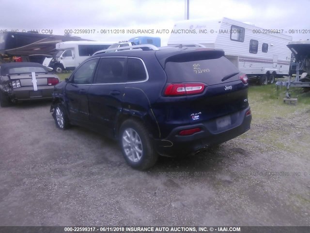 1C4PJMCB4FW733447 - 2015 JEEP CHEROKEE LATITUDE Dark Blue photo 3