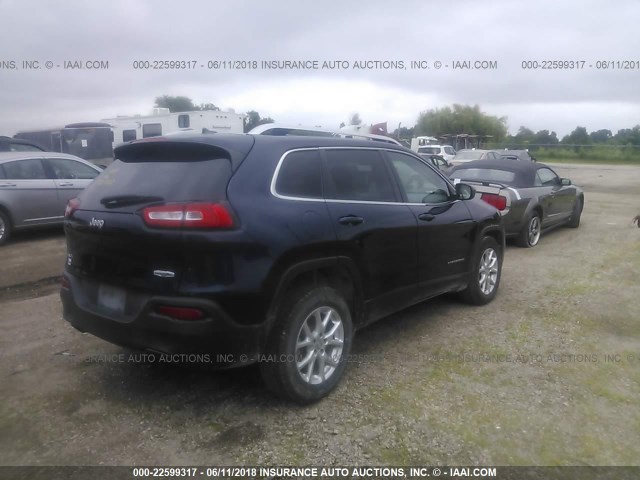 1C4PJMCB4FW733447 - 2015 JEEP CHEROKEE LATITUDE Dark Blue photo 4