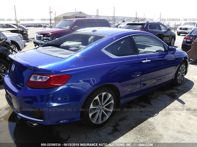 1HGCT2B88EA000060 - 2014 HONDA ACCORD EXL BLUE photo 4