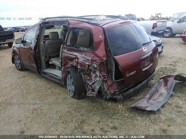 5N1BV28U34N331673 - 2004 NISSAN QUEST S/SE/SL MAROON photo 3