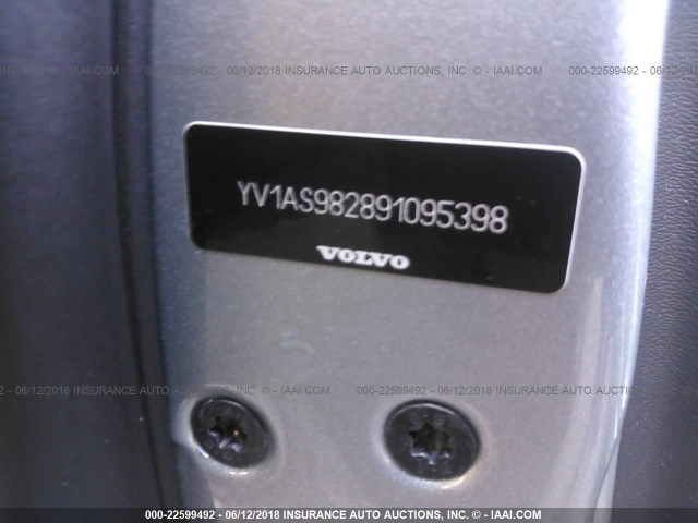 YV1AS982891095398 - 2009 VOLVO S80 3.2 SILVER photo 9