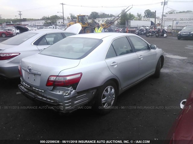 4T1BE46K08U203397 - 2008 TOYOTA CAMRY CE/LE/XLE/SE SILVER photo 4
