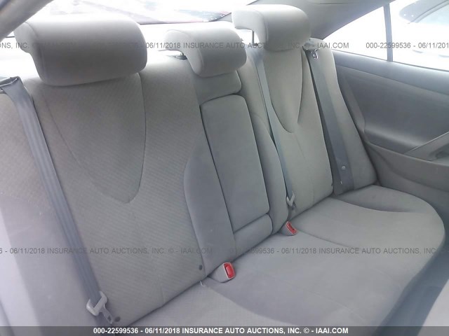 4T1BE46K08U203397 - 2008 TOYOTA CAMRY CE/LE/XLE/SE SILVER photo 8