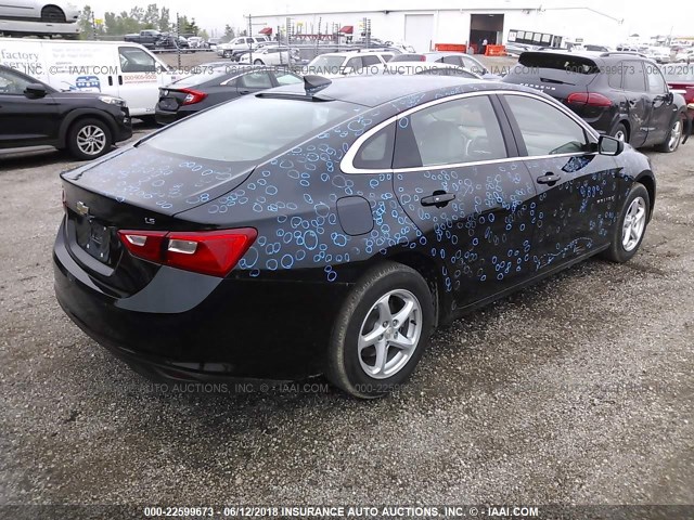 1G1ZC5ST6GF295608 - 2016 CHEVROLET MALIBU LS BLACK photo 4