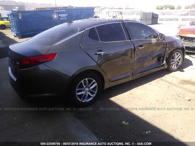 5XXGM4A70DG129270 - 2013 KIA OPTIMA LX GRAY photo 4