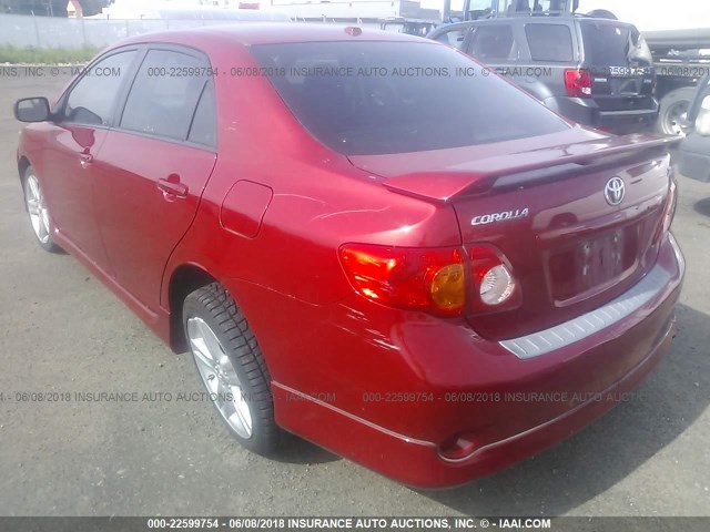 1NXBE40E89Z129120 - 2009 TOYOTA COROLLA XRS MAROON photo 3