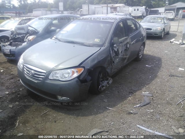 KMHDU4AD3AU024703 - 2010 HYUNDAI ELANTRA BLUE/GLS/SE GREEN photo 2