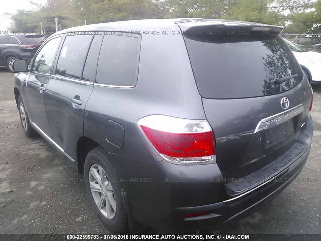 5TDBK3EH8DS202624 - 2013 TOYOTA HIGHLANDER PLUS/SE GRAY photo 3