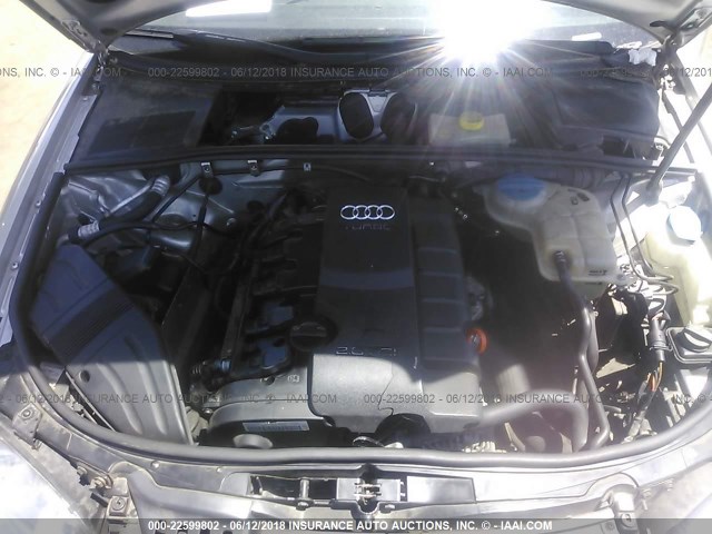 WAUDF78E27A005324 - 2007 AUDI A4 2.0T QUATTRO SILVER photo 10