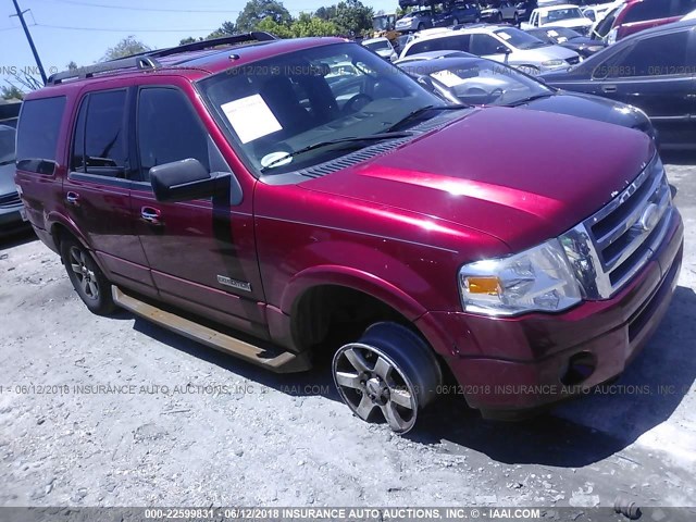 1FMFU16508LA38342 - 2008 FORD EXPEDITION XLT RED photo 1