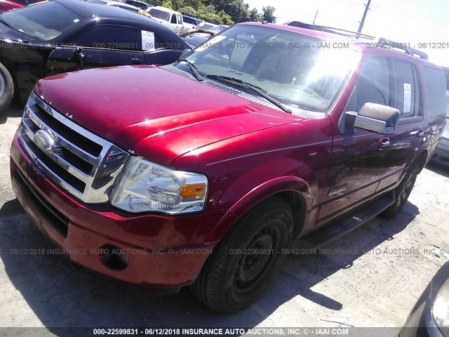 1FMFU16508LA38342 - 2008 FORD EXPEDITION XLT RED photo 2