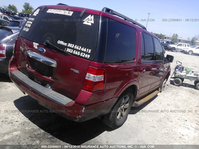 1FMFU16508LA38342 - 2008 FORD EXPEDITION XLT RED photo 4
