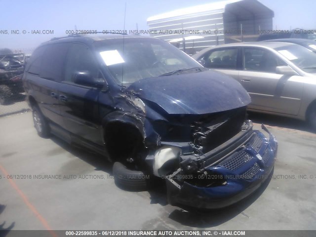 2B4GP44362R730765 - 2002 DODGE GRAND CARAVAN SPORT BLUE photo 1