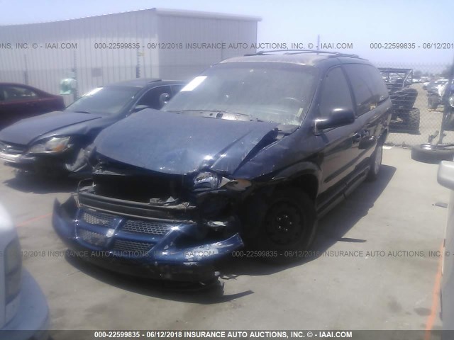 2B4GP44362R730765 - 2002 DODGE GRAND CARAVAN SPORT BLUE photo 2