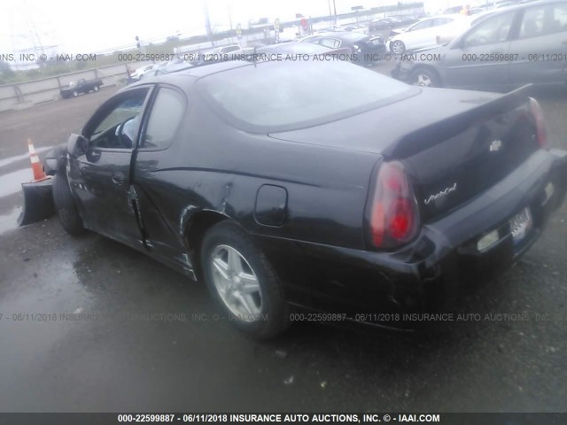 2G1WX12K559312704 - 2005 CHEVROLET MONTE CARLO LT BLACK photo 3